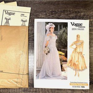 Vogue 1999 Bridal Original Dress Size 6 Sewing Pattern Uncut